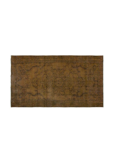 El Dokuması Vintage Yün-pamuk Kahve Halı 22869 148 X 263 Cm Kahverengi