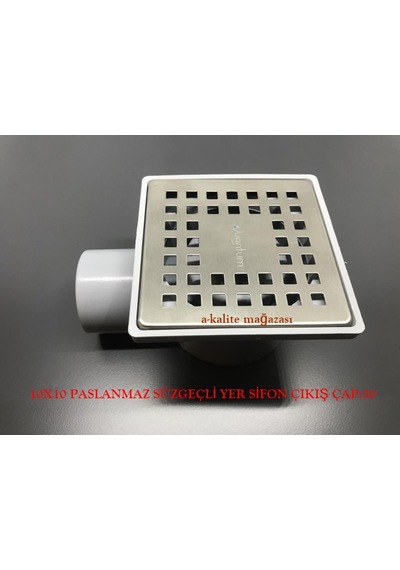 Quantum 10X10 Q 50 Yandan Çıkışlı Yer Süzgeci Yer Sifonu