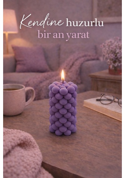 Soya Mum,dekoratif Lüks & El Yapımı Doğal Mum,uzun Yanma Süreli Şık Ev Hediyesi,ev Süsü Mor 360 G Mor