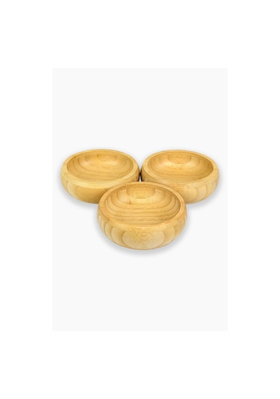 Bambu Ahşap Sosluk Ve Çerezlik 10 Cm 3'lü Set