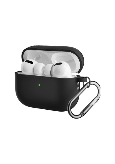 For Airpods Pro 2 İle Uyumlu Kılıf Silikon Tam Koruma Kancalı Anahtarlık Comely For Apple Airpods Pro 2 İle Uyumlu Silikon Kılıf Siyah