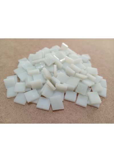 Krem Rengi Kare Vitray Cam Mozaik Taşı - Sanatsal Mozaik İçin Yaklaşık 10 X 10 Mm
