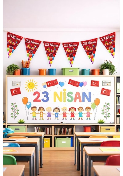 23 Nisan Süsleri 23 Nisan Hediyeleri İpe Dizili 10 Lu Oynayan Çocuklar