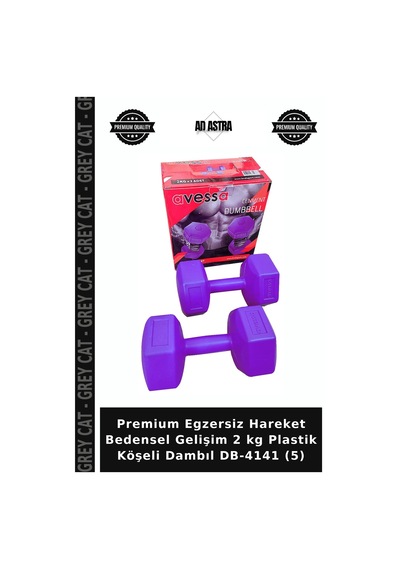 Premium Egzersiz Hareket Bedensel Gelişim 2 Kg Plastik Köşeli Dambıl Db-4141 5 Diğer
