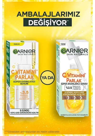 Garnier C Vitamini Parlak Süper Aydınlatıcı Serum + Hyaluronik Aloe 30 ML