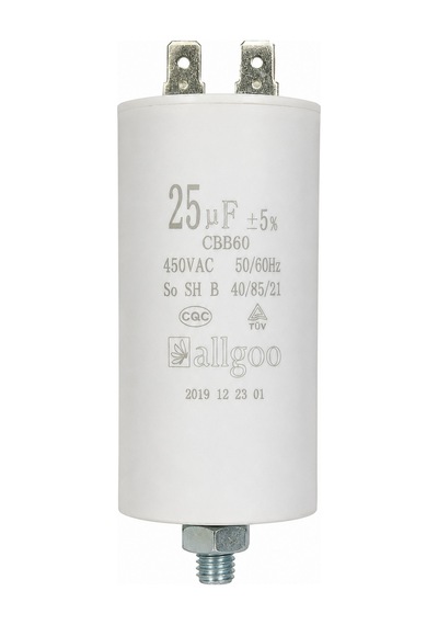 25 Μf Kapasitör 450 Vac Beyaz