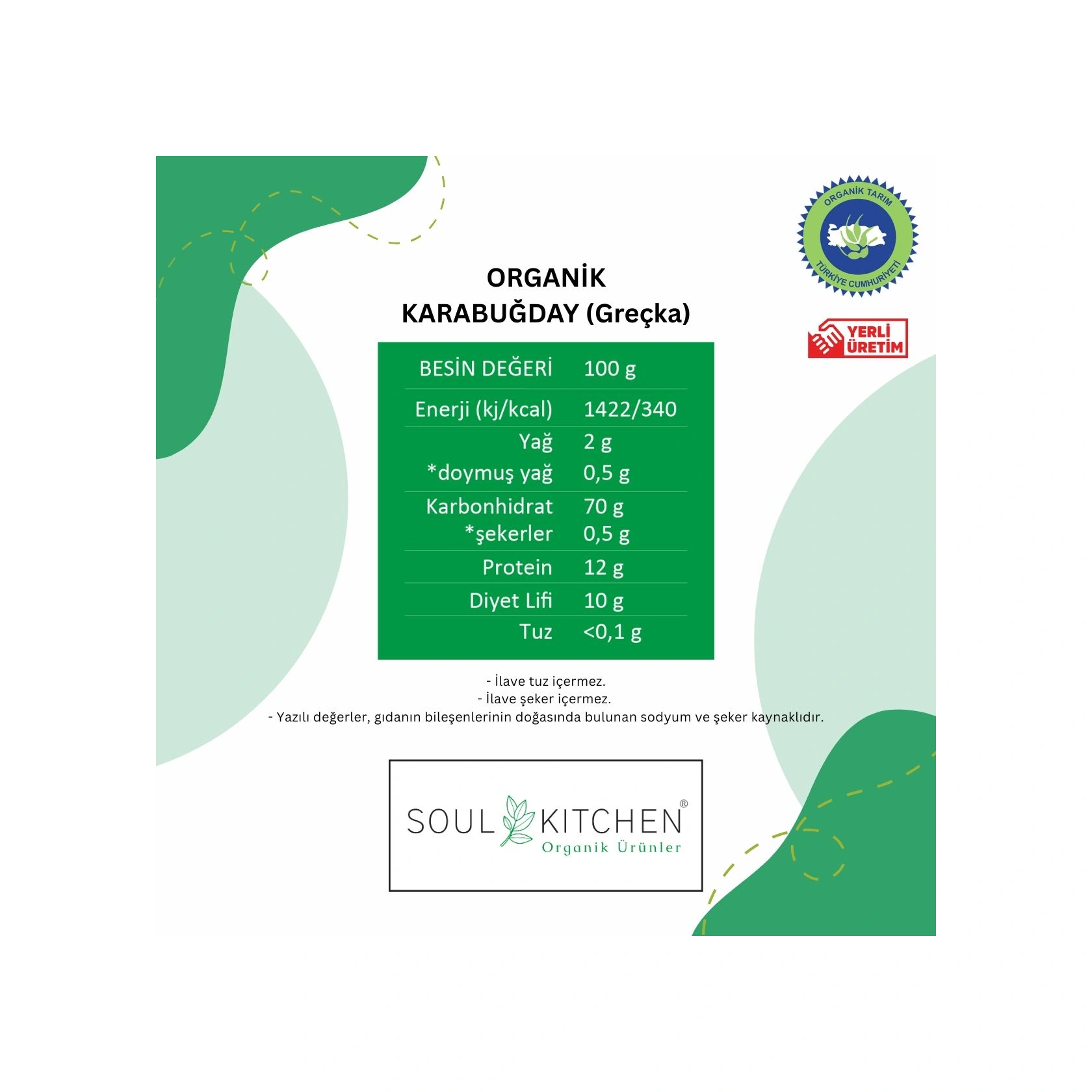 Soul Kitchen Organik Karabuğday Greçka  500 G