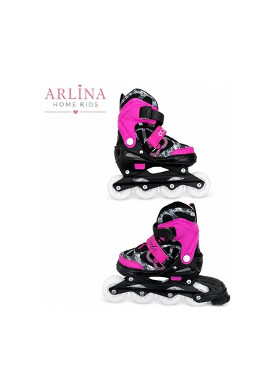4 Teker Led Işıklı Ayarlana Bilir Glow Paten Pembe 30-33