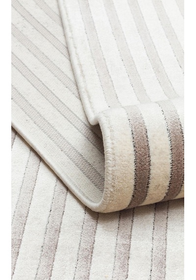 Eko Halı Merano Mrn 03 Cream Grey Geometrik Desenli Yüksek Kalite Sık Dokuma Salon Halısı Gri 2