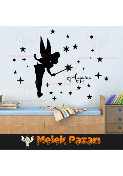 İsim Yazılabilir Yıldızlar Ve Peri Çocuk Odası Duvar Sticker