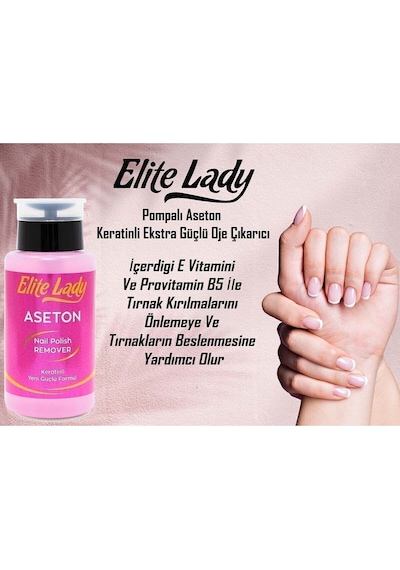 Elite Lady B5 Vitaminli + E Vitaminli + Keratin Aseton Pompalı 3 x 200 ML