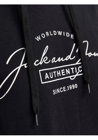 Jack & Jones Erkek Sweatshirt Siyah 12256838 Jjferrıs Sweat Hood 25kw21000484 W21232 Siyah