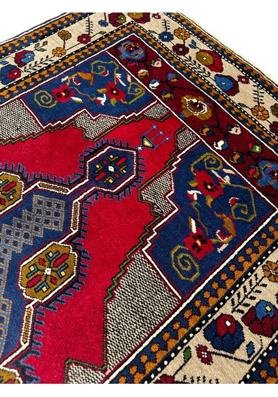 El Dokuma Sıfır Yahyalı 113x235 Kök Boya %100 Yün Yolluk Halı Lacivert