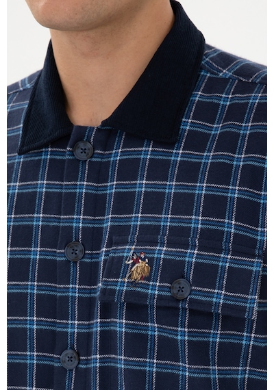 U.s. Polo Assn. Erkek İndigo Gömlek Desenli 50316574-vr028 Indigo