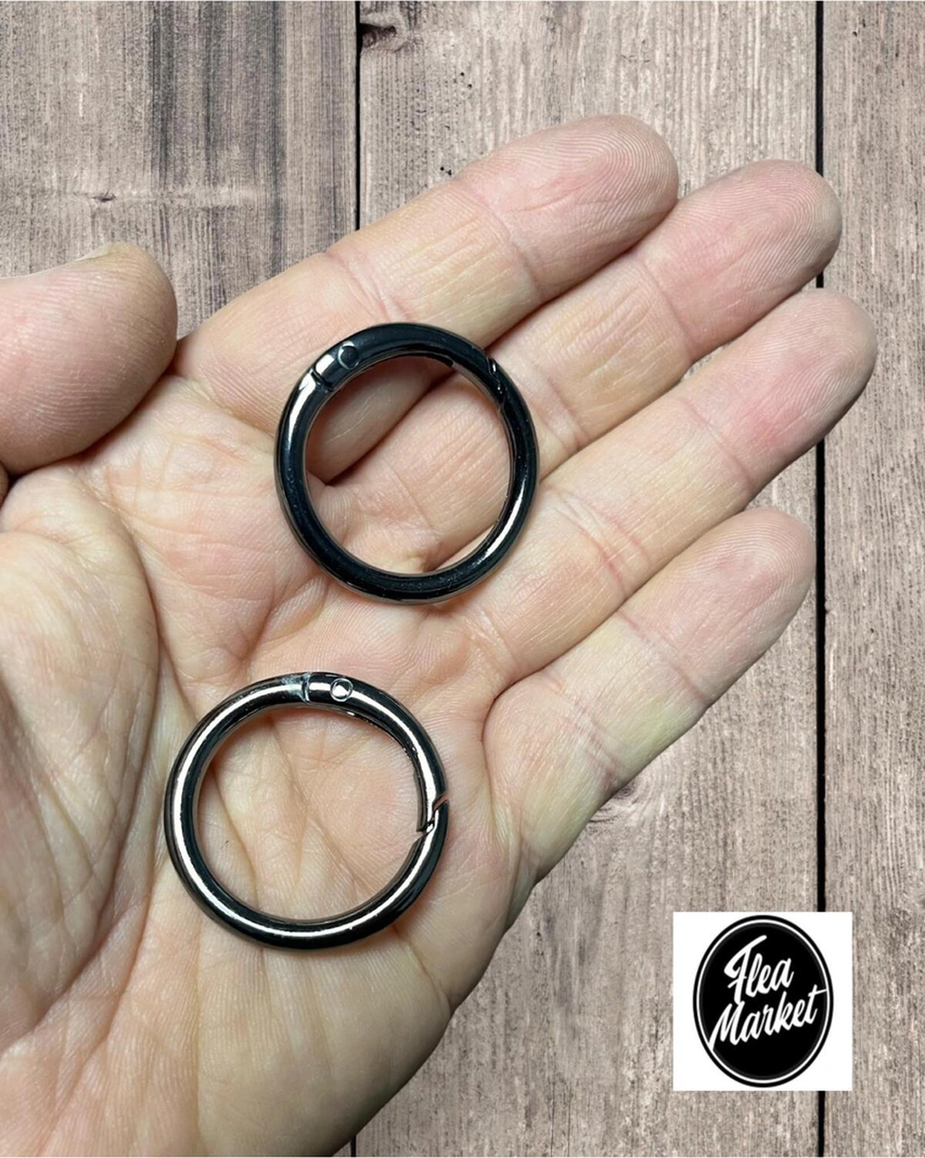 Siyah Klipsli Çanta Halkası İç Çap 32mm , Dış Çap 41mm - 4 Adet