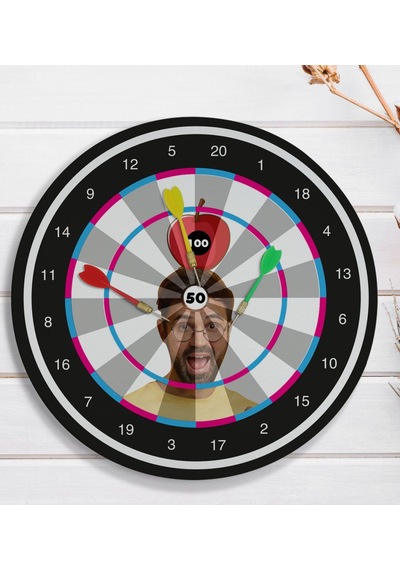 Bk Gift Kişiye Özel Fotoğraflı Eğlenceli 40cm Dart Oyun Seti Model 3