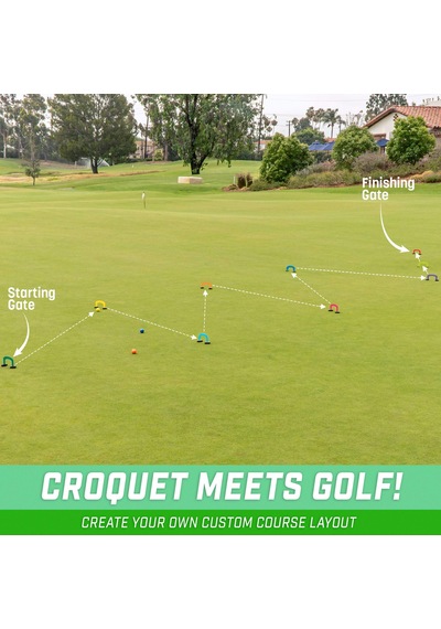 Gosports Putt-thru Kroket Koyma Oyunu - 9 Kapı, 4 Golf Topu Ve Tote Çanta İçerir - Evde, Ofiste Veya Yeşilde Oynayın