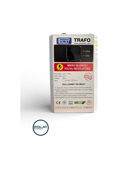 Polat Trafo 1 Kva 1000va Mikro İşlemcili Kombi Ve Tv Voltaj Regülatörü Dijital Ekranlı