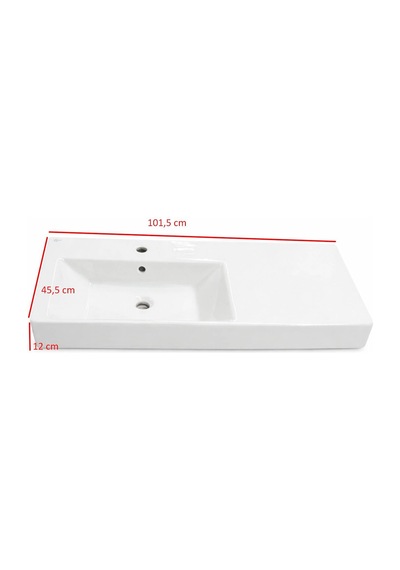 Ideal Standard - Plain Soldan Hazneli Dolap Uyumlu Lavabo Beyaz 100 Cm - Z258501-