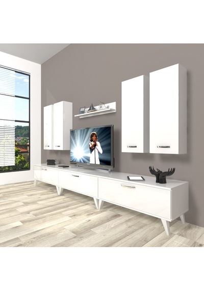 Decoraktiv Eko 8d Slm Retro Tv Ünitesi Tv Sehpası Beyaz
