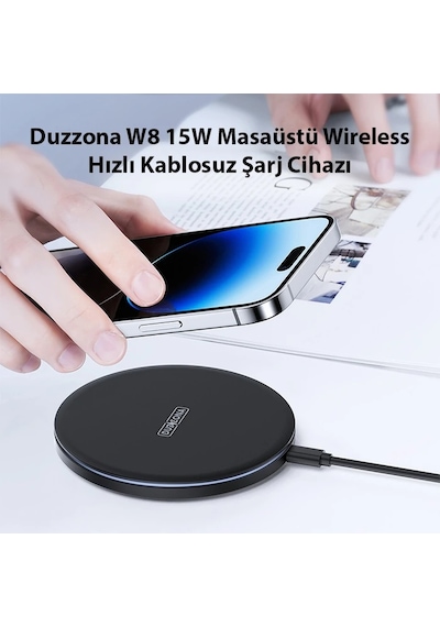 Duzzona W8 15w Masaüstü Wireless Hızlı Kablosuz Şarj Cihazı- 5775
