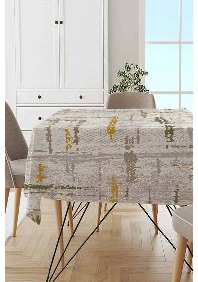 Sarı Vintage Dokuma Leke Tutmaz Masa Örtüsü Mso407n11