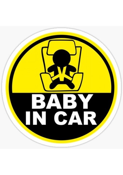 Dikkat Arabada Bebek Var Sticker oto Etiket 18cm MD2
