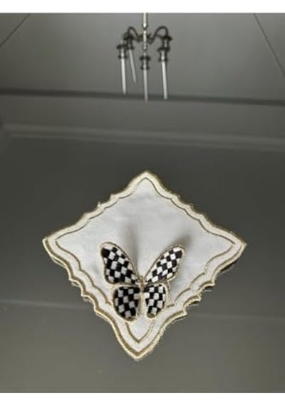 Kelebek Kabartmali Kokteyl Peçete Tekli Acı Kahverengi