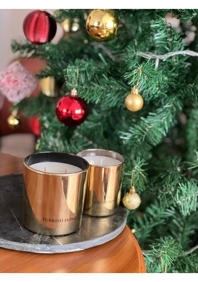 2'li Lüx Gold Cam Kavanoz Mum