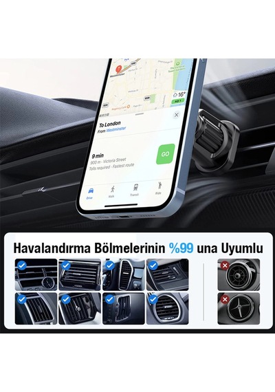 Ally Ml-223 Magsafe Araç İçi Telefon Tutucu- 5775 Siyah