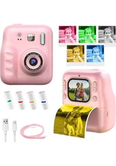 Mini Çocuk Kamerası Fotoğraf Video Çekim 4 Rulo Baskı Kağıdı Ve 5 Kalem Hediyeli Standart