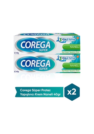 Super Naneli Diş Protezi Yapıştırıcı Krem 2 X 40 G