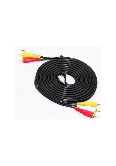 Koodmax 3 Metre 3rca To 3rca Kablo - Altın Uçlu , Kompozit Ses Ve Video Aktarım Kablosu