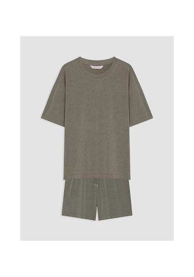 Lcw Dream Yeşil Modal Karışımlı Kadın Şortlu Pijama Takımı