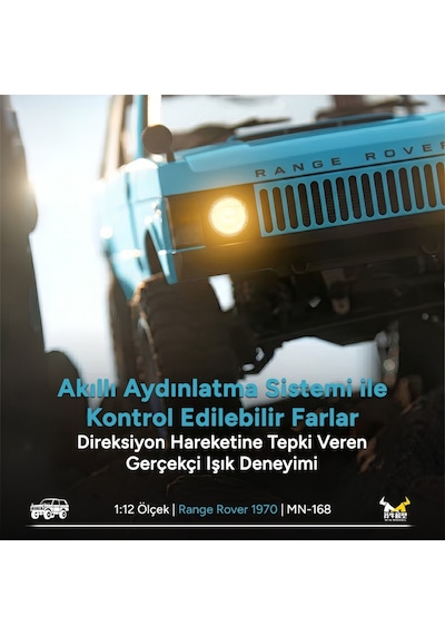 Mn Model Mn168 1/12 Range Rover Classic 1970 4wd Crawler Offroad Uzaktan Kumandalı Araba Arazi Aracı Rc Model Car Truck Rtr Açık Mavi Mn-168 +dahili Işık Seti