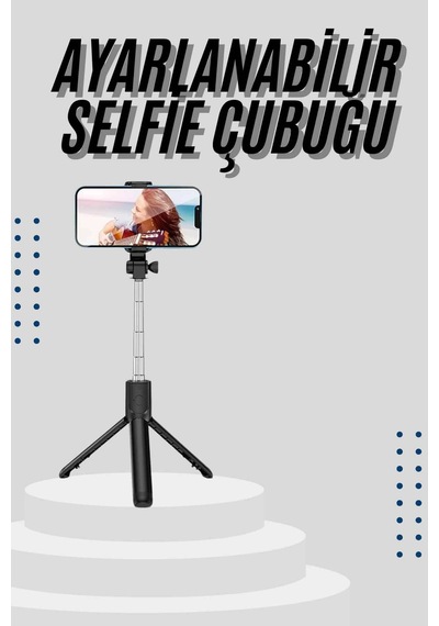 Tripod Selfie Çubuğu Bluetooth Kumandalı Kablosuz Led Işıklı 2 53321751