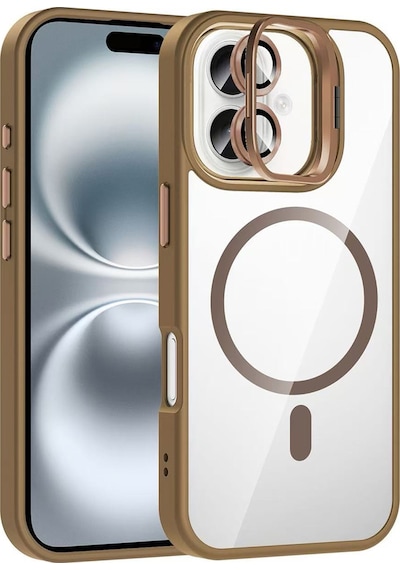 Rba Aksesuar Apple Uyumlu iPhone 16 Plus Kılıf Standlı Ve Kamera Lens M-safe Şarj Özellikli Rba Etro Kapak - Desert Çok Renkli
