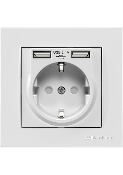 Mutlusan Rita Çift USB'li Topraklı Priz 24A Hızlı Şarj + Çocuk Koruma