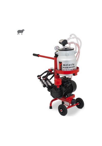 Melasty Micro İkili Koyun Süt Sağma Makinesi Alüminyum Güğüm - Kauçuk Memelik Kuru Pompa