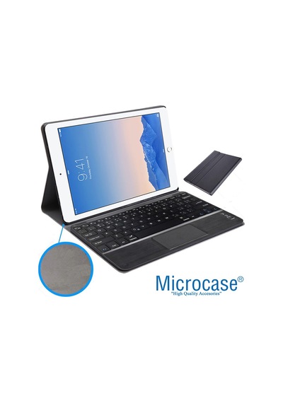Apple Uyumlu iPad  Air 2 Bt Touchpad Klayve+Mouse+Standlı Kılıf - Bkk7