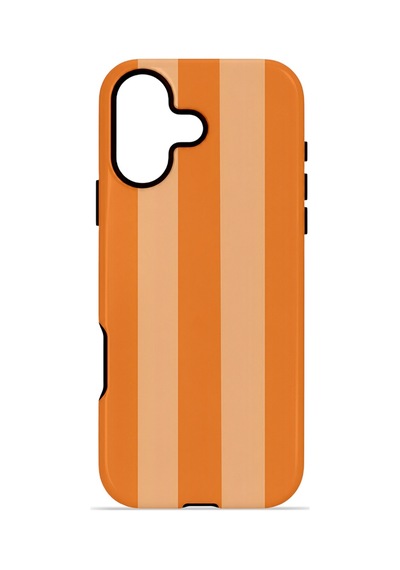 Apple iPhone Uyumlu 17 Vorian Çift Katmanlı Magsafe Kılıf Orange Cream Stripe