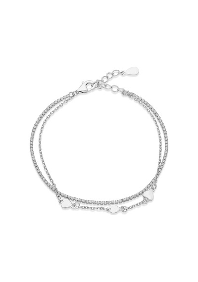 Servi 925 Ayar Love Chain Bileklik-260 Gümüş