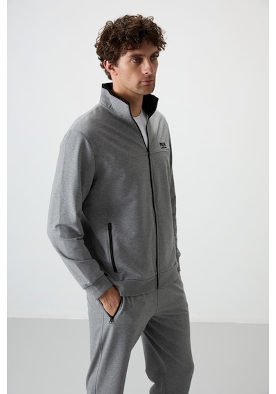 Tommy Life Troy Gri Melanj Standart Kalıp Erkek Eşofman Takım - 85196 GRİ MELANJ