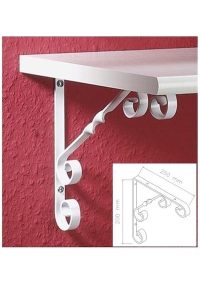 Burgulu Dekoratif Raf Altı Raf Ayağı Konsol Beyaz 25 Cm N11.26169