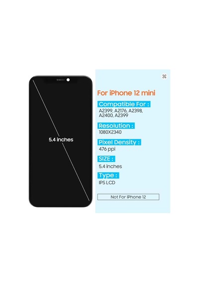 Apple iPhone Uyumlu 12 Mini A Kalite Ön Lcd Ekran Dokunmatik Sıvı Bandı Kırılmaz Tamir Seti Set