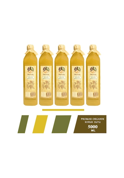 Promar 100% Doğal Ekşi Koruk Suyu 5 x 1 L