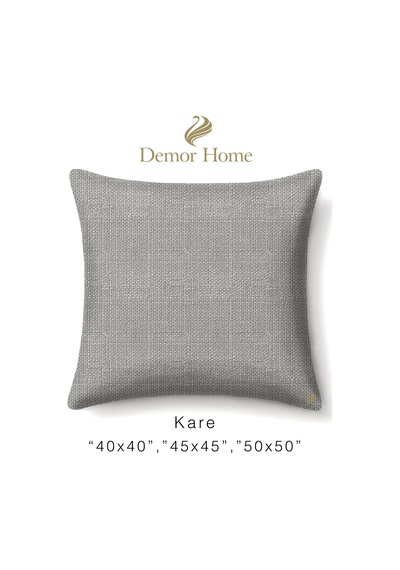 Br Demor Home Keten Dokulu Sis Grisi Kırlent Yastık Kılıfı
