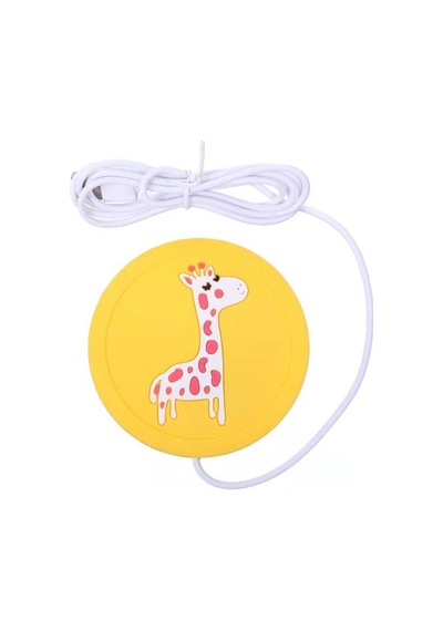 Zürafa Model , Usb İle Çalışan Termostatlı Bir Bardak Isıtıcı - Bardak Altığı Pembe