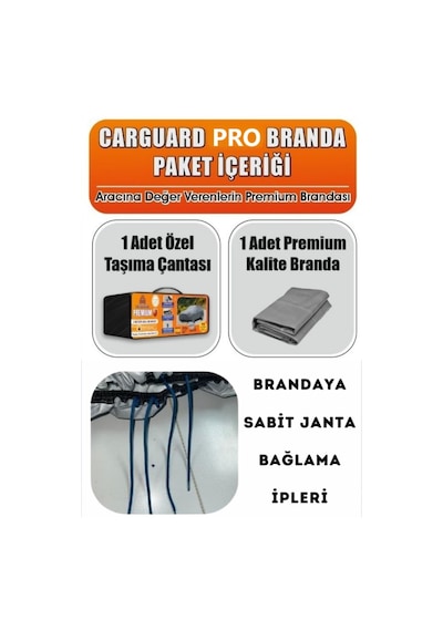 Carguard Opel Mokka Lüks Araba Brandası Miflonlu Branda Oto Çadır Örtü