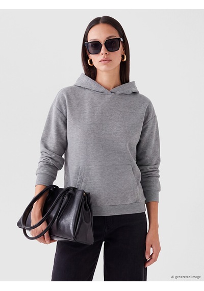 LC Waikiki Lc Waıkıkı Antrasit Loose Fit Kadın Hoodie